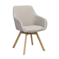 Rowico Alison käsinojatuoli pyörivällä istuimella beige, valitse jalkaväri