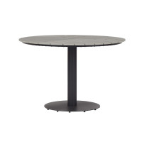 Envy Hector pyöreä pöytä Ø 113 cm, harmaa polywood kansi/musta jalka