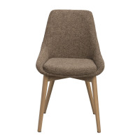 Rowico Denley tuoli tumma beige, valkopestyt jalat