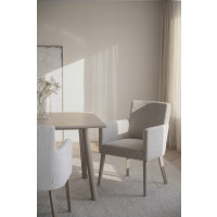 Rowico Hudson nojatuoli, vaalea beige, valkopestyt jalat