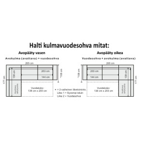 Pohjanmaan Halti kulmavuodesohva 100