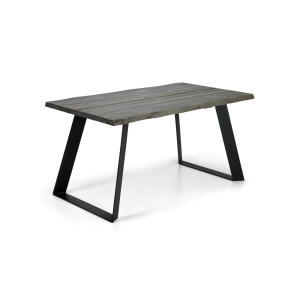 Lana lankkupöytä 150 cm mustalla metallijalalla, valitse kansiväri