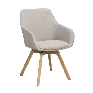 Rowico Alison käsinojatuoli pyörivällä istuimella beige, valitse jalkaväri