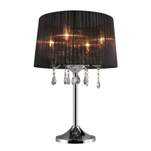 Grönlund Crystal pöytävalaisin kromi / musta varjostin