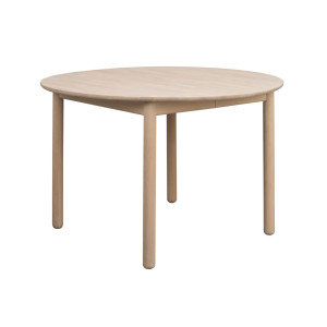 Rowico Derrymore pyöreä ruokapöytä jatkopalalla 120 cm valkopesty tammi