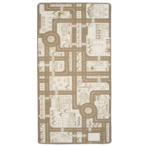 Lasten liikennematto 100x150 cm beige