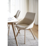 Rowico Alison tuoli pyörivällä istuimella vaalea beige, valitse jalkaväri