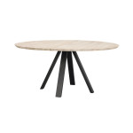 Rowico Carradale pyöreä ruokapöytä 150 cm, valkopesty tammi / V-jalka